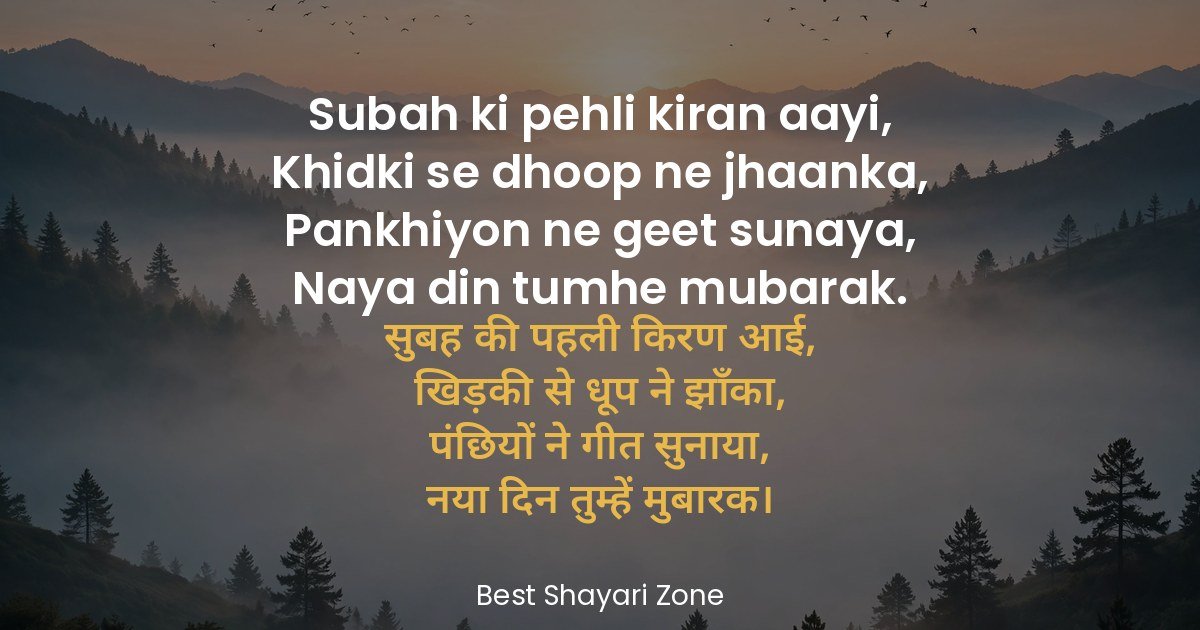 25 Good Morning Shayari in Hindi 2 Line — Subah