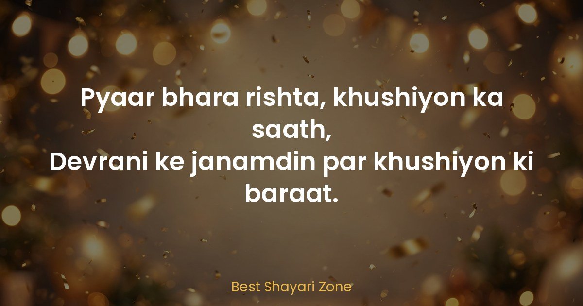 Birthday Shayari for Devrani — Sweet Janamdin Wishes