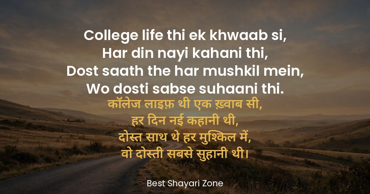 25 College Life Shayari in Hindi – Yaadein