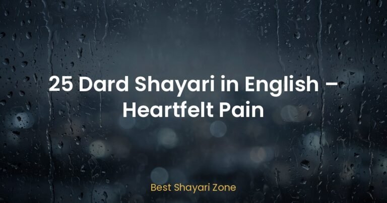 25 Dard Shayari in English – Heartfelt Pain