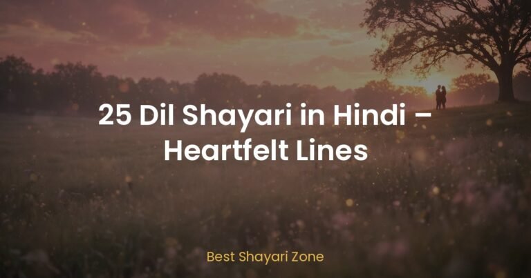 25 Dil Shayari in Hindi – Heartfelt Lines
