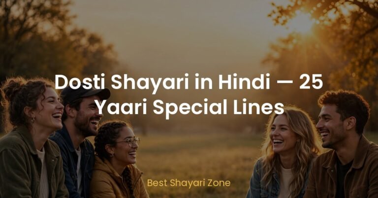 25 Dosti Shayari in Hindi – Yaari Lines