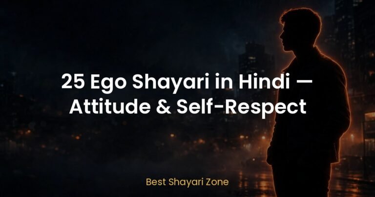 25 Ego Shayari in Hindi — Attitude & Self-Respect