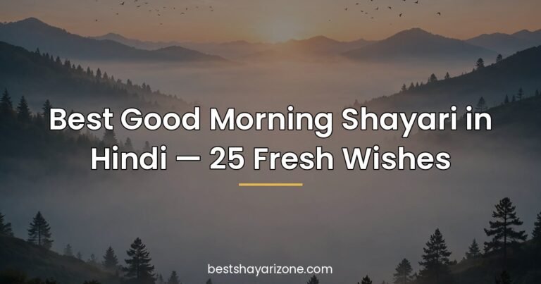 Best Good Morning Shayari in Hindi — 25 Fresh Wishes