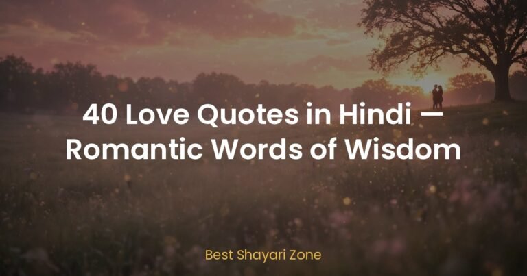 40 Love Quotes in Hindi — Romantic Words of Wisdom