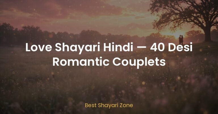 Love Shayari Hindi — 40 Desi Romantic Couplets