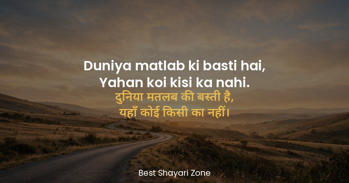 25 Matlabi Duniya Shayari in Hindi — Selfish World