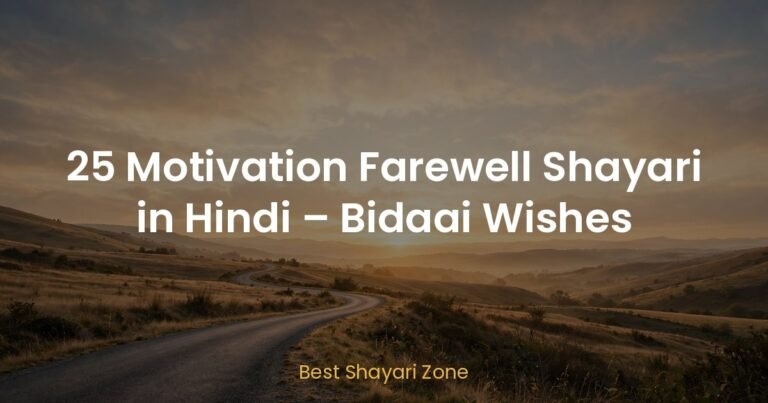 25 Motivation Farewell Shayari in Hindi – Bidaai Wishes
