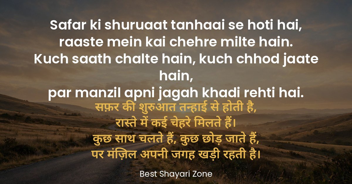 25 Safar Shayari 2 Line in Hindi — Musafir Lines