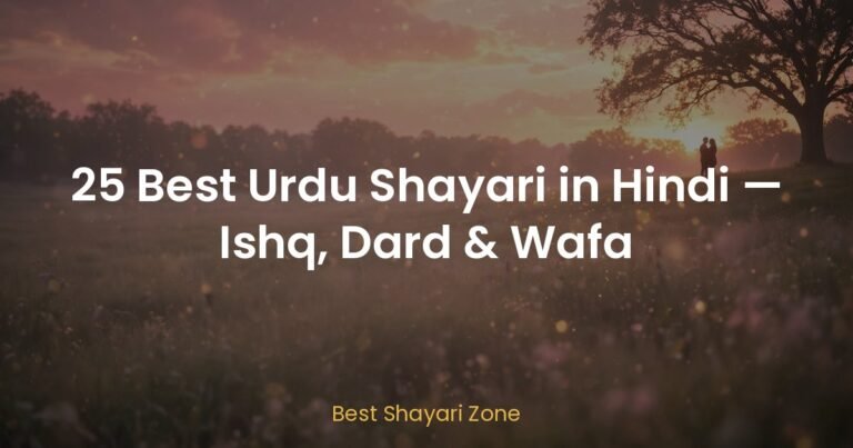 25 Best Urdu Shayari in Hindi — Ishq, Dard & Wafa